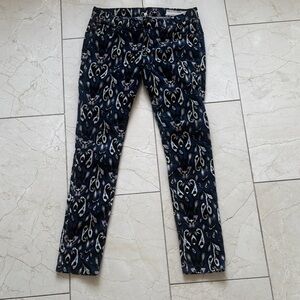 rag & bone Black and blue multi color Patterned Skinny Pants